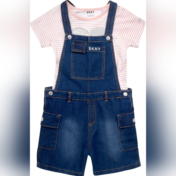 DKNY Baby Blue Denim Overalls - Picture 1 of 7